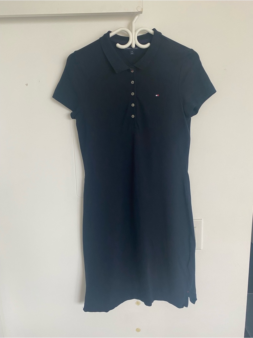 Tommy Hilfiger Dark Navy Short-Sleeve Polo Mini cotton blend Dress